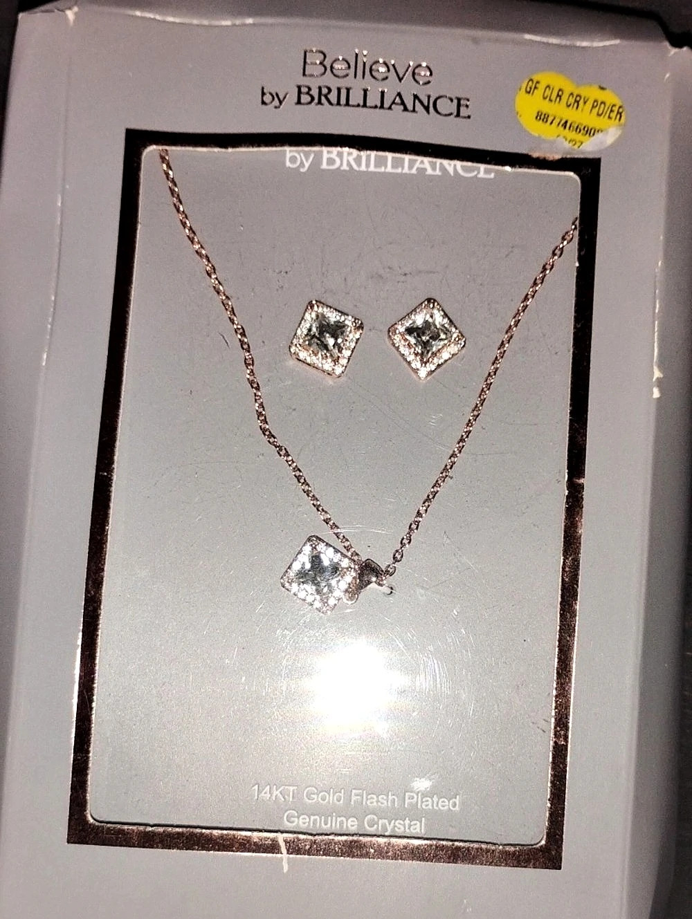 Brilliance Believe by Brilliance Rose Gold Necklace & Earrings NWT